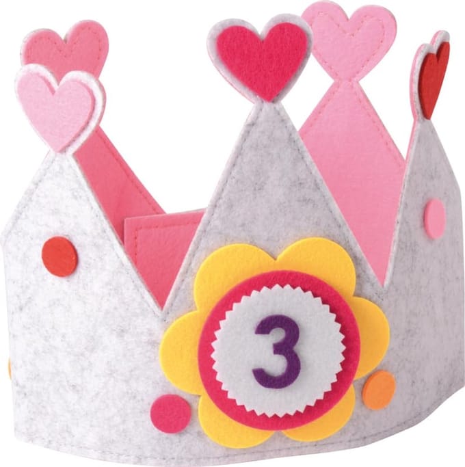 Eduplay verjaardagskroon roze - kinderfeestje accessoire.