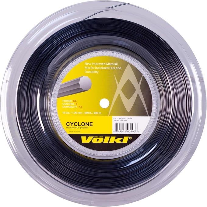 Tennis Snaar 19/1.10mm 200m Spoel - Zwart