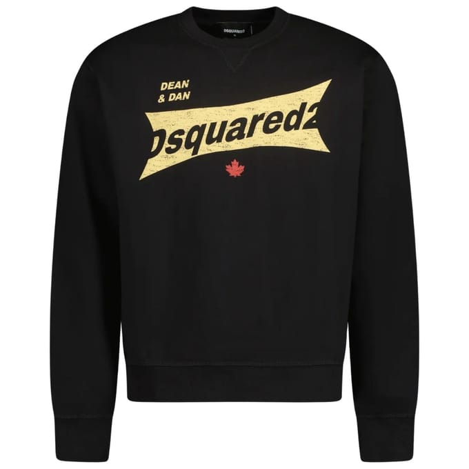 Dsquared2 Cool Fit Logo Zwarte Trui Met Ronde Hals