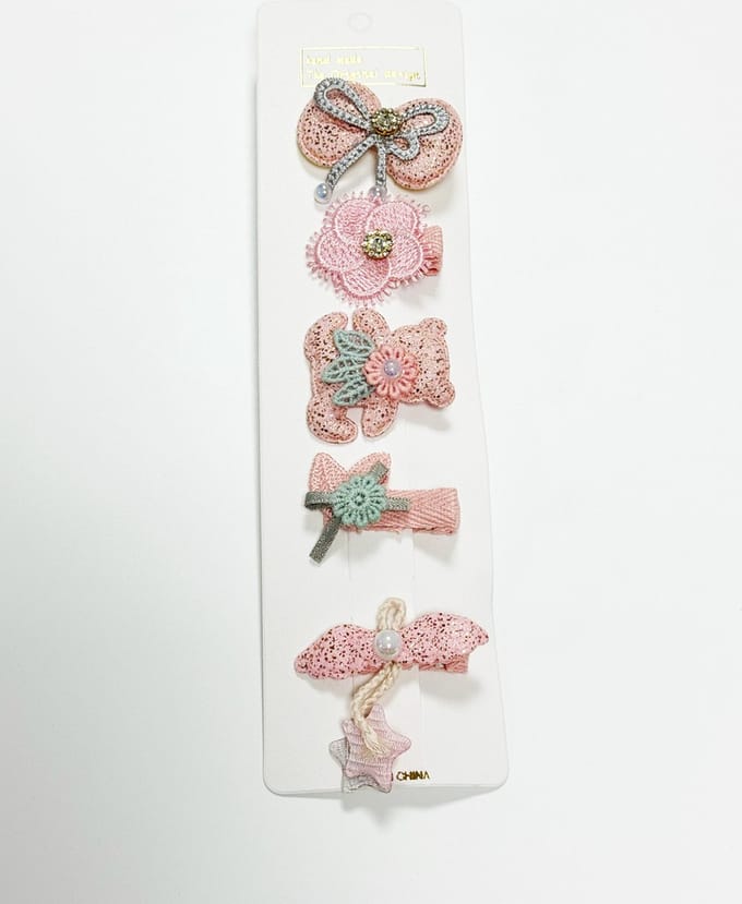 DW4Trading Baby en Kinder Haarspeldjes - Haarclipjes - Haar Accessoires - Set van 5 Stuks Type 7