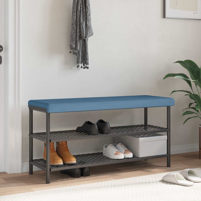 vidaXL - Bankkussen - corduroy - Blauw - Diepte - 35 - cm