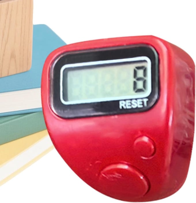 Vingerteller Clicker - Digitale Teller - Activiteiten Bijhouden - 5-digitaal Display - Compact Ontwerp - Rood
