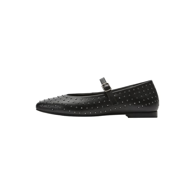 Leren Suède Ballerina's met Studs Dames COMMA