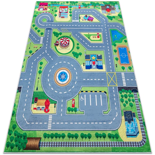 Kleden Rugsx BAMBINO 9028 tapijt wasbaar Stad dieren voor 140x200 cm