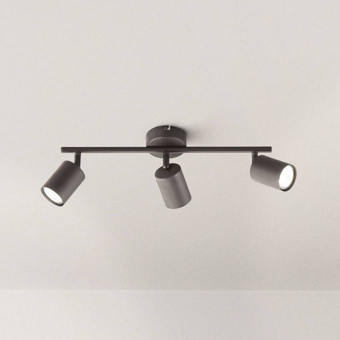 FISCHER & HONSEL LED plafondspot Vano zwart, 3-lamps lang