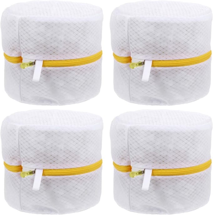 Waszakken Set - Ondergoed Beschermers - Delicate Kleding Wassen - Verstelbare Maten - 4 Stuks - Wit