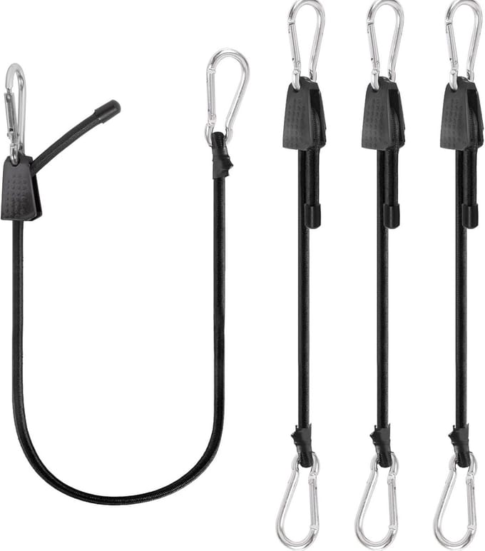 Set van 4 Spanbanden met Karabijnhaak - Sterke Elastische Touwen voor Fiets, Auto en Tuin