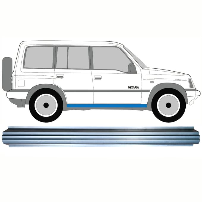 Reparatie dorpel voor Suzuki Vitara 1996-2003 / Links = Rechts (symmetrisch)