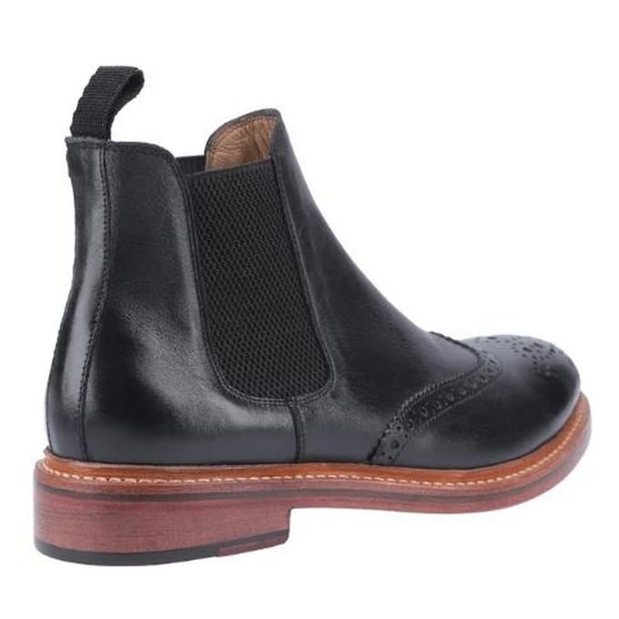 Cotwold Mens Siddington Leder Elasticated Dress Boot (Zwart)