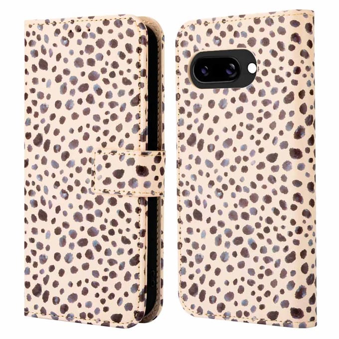 imoshion Hoesje - Geschikt voor Google Pixel 9a - Design Bookcase smartphone - Black And White Dots