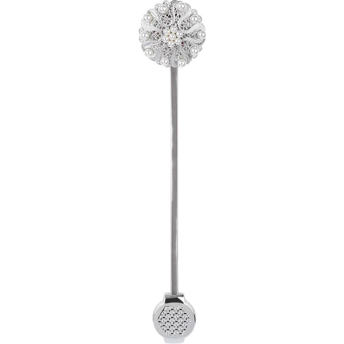 Attaches Rideaux Magnétiques Simples Modernes de Printemps avec Décoration Perle Fausse white