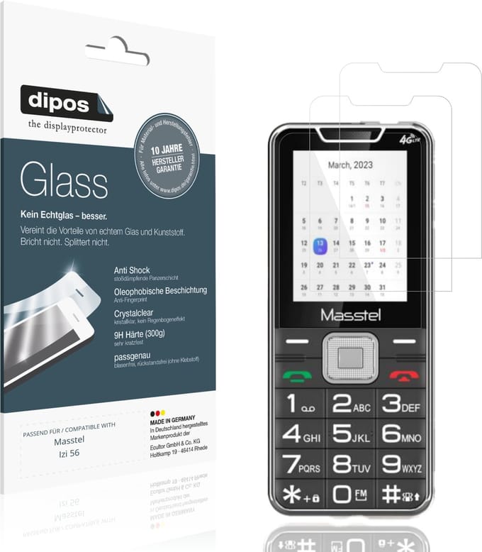 dipos – 2x Pantserfolie geschikt voor Masstel Izi 56 | 9H Screenprotector