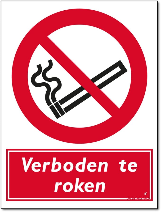 Verboden te roken - 15x20 cm - 5 stuks - Forex