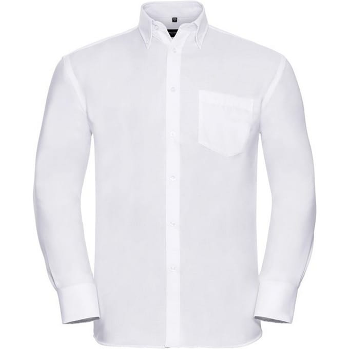 Russell Collection Heren Ultimate Non-Iron Formeel Overhemd Met Lange Mouwen (Wit)