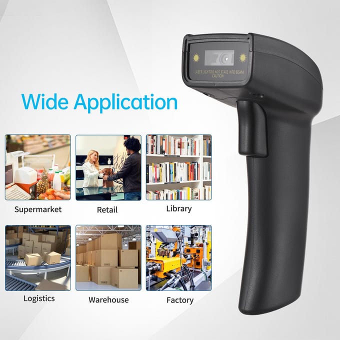 2D Draadloze BT + 2.4G Barcodescanner Handheld USB Bedraad 1D Barcodelezer Handmatige trigger 640*480 1D USB