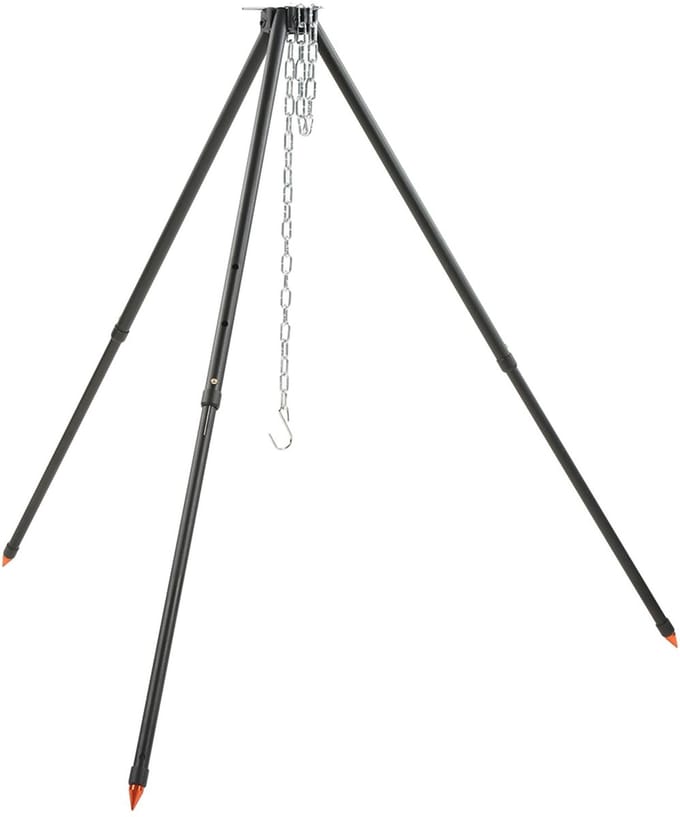 Dailygoods- Kookstatief Robuust Stalen - Verstelbaar Kampeerstatief - Campingstatief - Plug-in Ontwerp - Kampvuur Kookapparatuur - Duurzaam Ontwerp