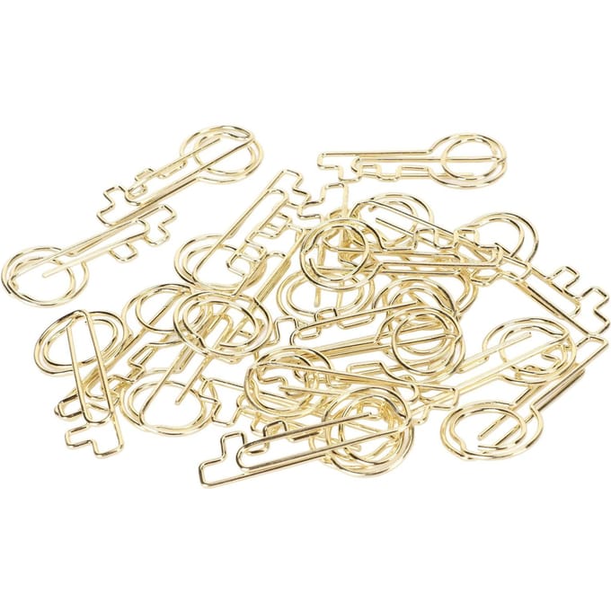 40 STUKS Paperclip Unieke Sleutelvorm Draagbaar Herbruikbaar Schattig Uiterlijk Bureauaccessoires voor Kantoor Klaslokaal Familie beige