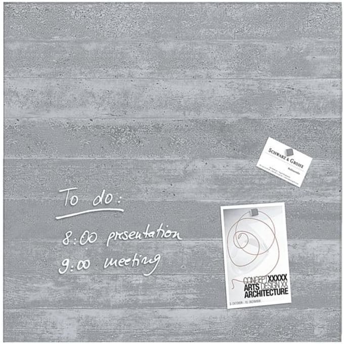 Sigel glasmagneetbord Artverum 48x48cm betondesign
