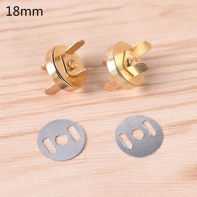 Lot de 10 fermoirs magnétiques pour sac à main 18MM beige