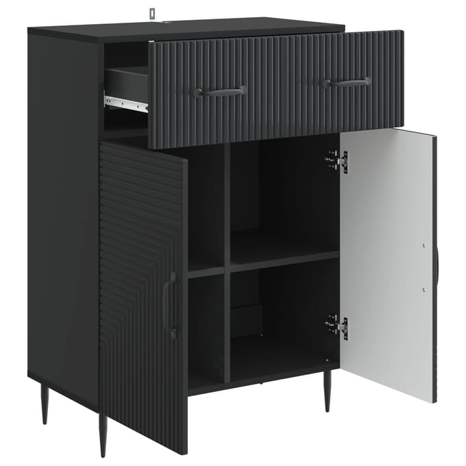 vidaXL - Dressoir - Zwart - 66 - x - 34,5 - x - 89,5 - cm - Bewerkt - hout