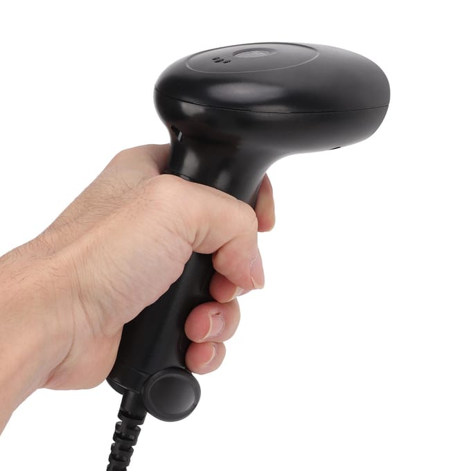 1D Handheld Barcodescanner Afbeelding Barcodelezer USB Bedraad Scanpistool voor Winkel Supermarkt gray