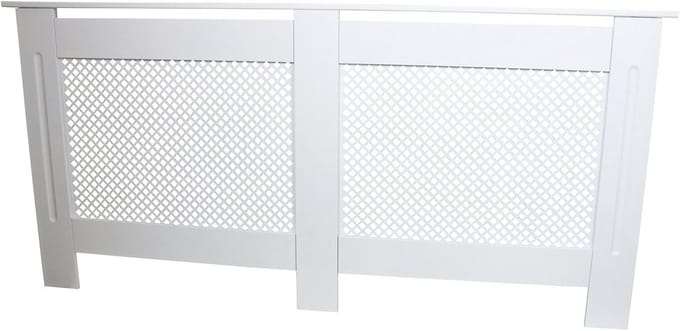 Luxe Radiatorombouw Wit MDF met Trellis Grill - Moderne Verwarming Kast