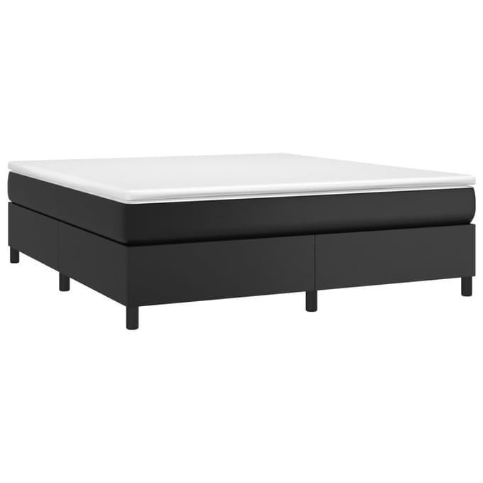 vidaXL - Boxspring - bed - kunstleer - zwart - 180x200 - cm