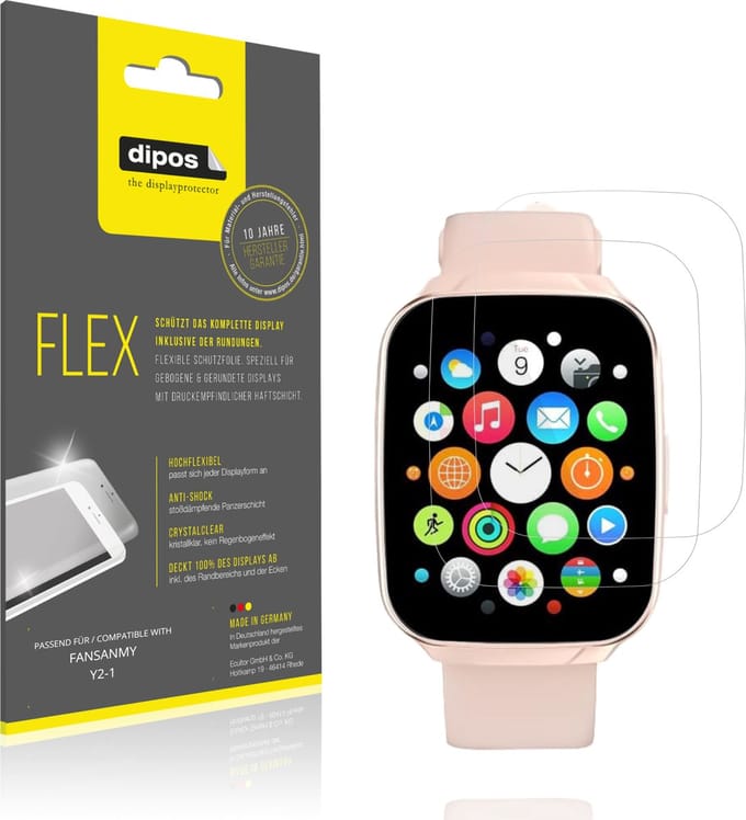 dipos – 2x Beschermfolie geschikt voor FANSANMY Y2-1 | 3D Full Cover Screenprotector | 100% Passend