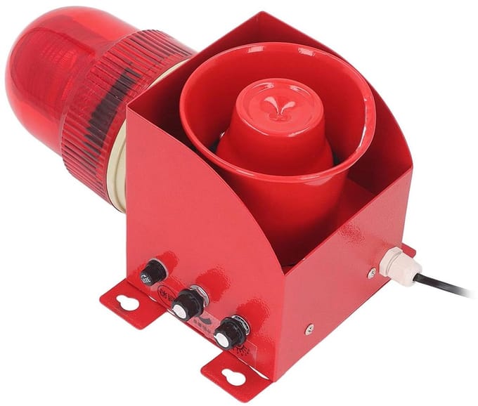 Sirene Alarm - Stroboscoop Lamp - Veiligheid Waarschuwen - Instelbaar Volume - 220V - Rood