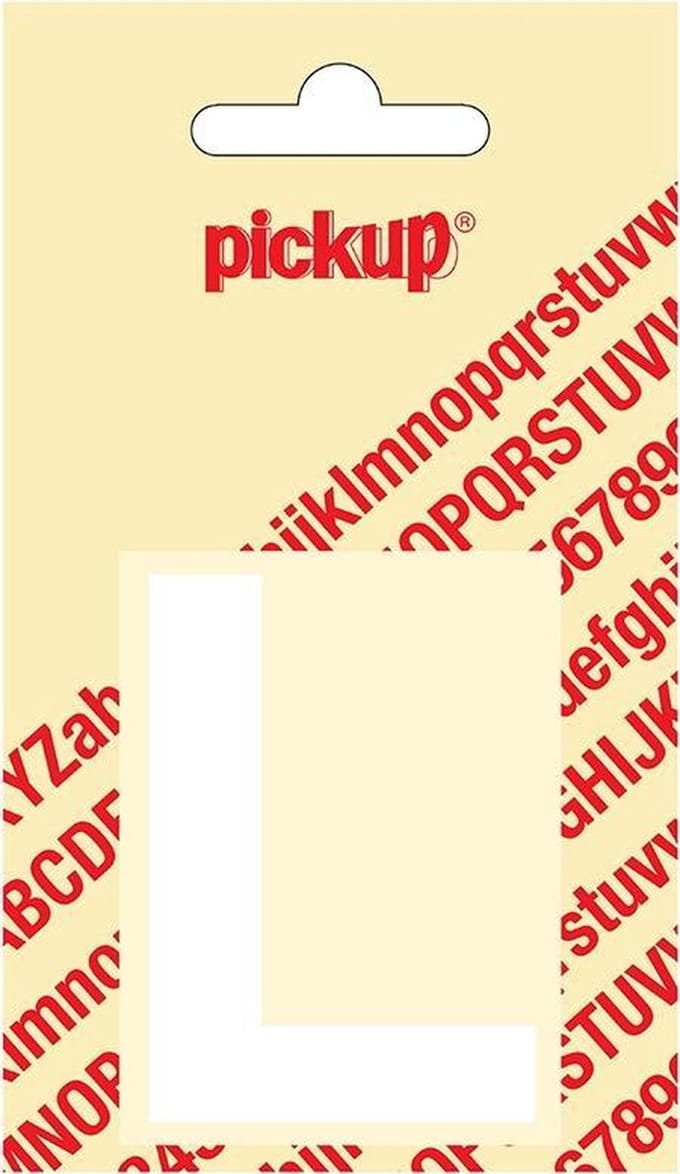 Pickup plakletter Helvetica 60 mm - wit L