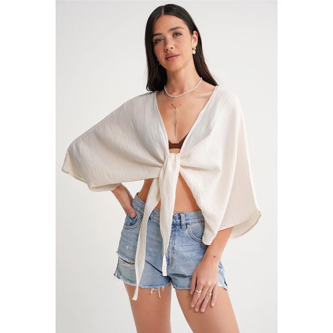 Textuur V-hals Bolero Blouse