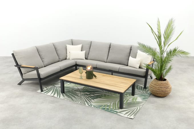 Santos/Mindo 150x75 cm. loungeset - Antraciet/Teak