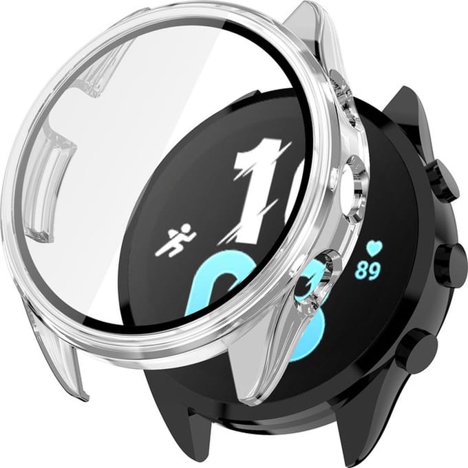 Watch case screenprotector - hoesje - gehard glas - geschikt voor Garmin Forerunner 165 - transparant