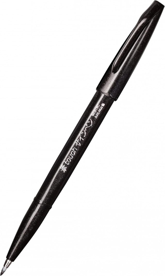 Kalligrafie stiften set, 6 kleuren, brush pen