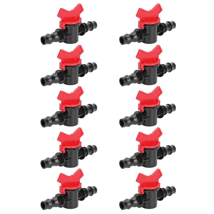 10PCS Raccords d'irrigation pour tuyau 1/2 Vanne en ligne barbelée Connecteur d'irrigation de jardin black
