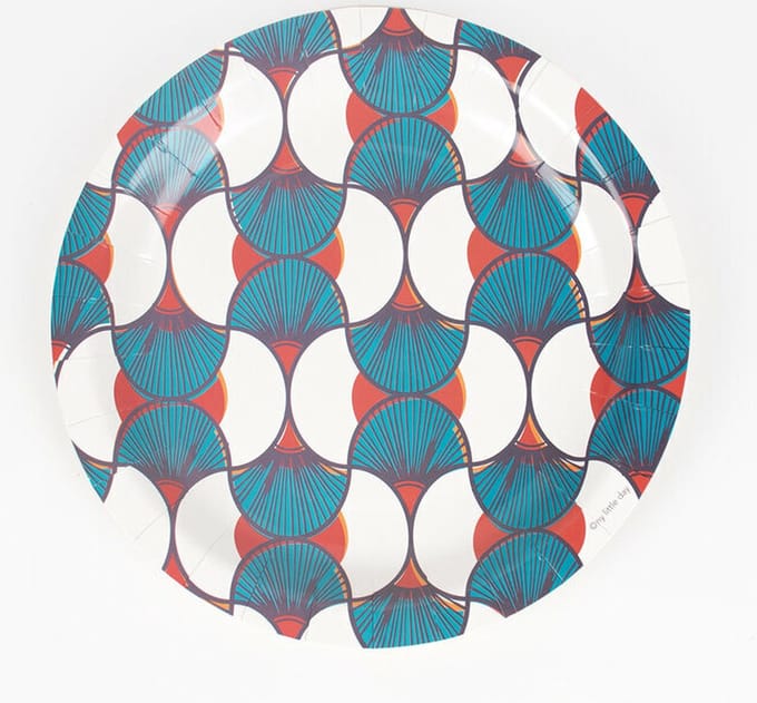 Papieren bordjes tropical | 8 stuks | diameter 22 centimeter