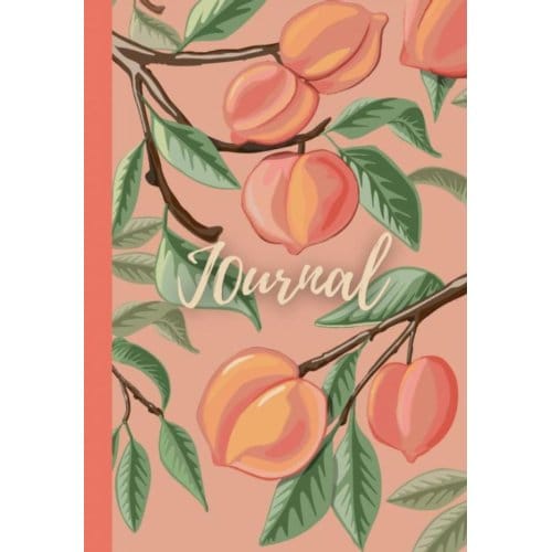 Notebook ! Journal With Digitally Handmade Illustrated Hardcover ! Peach - Sart By Sara Baptista