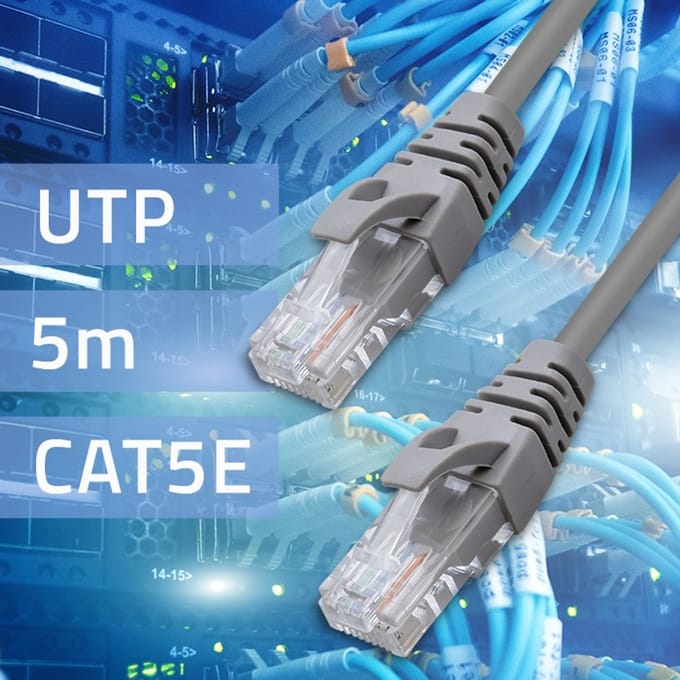 Qoltec UTP patchkabel |   CAT5e |   2x RJ-45 |   5m |   Hoge snelheid |   Goud