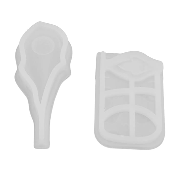 2 stuks Siliconen Mal Uniek Exquise Pipa Vorm Design Elastisch Gemakkelijk Ontvormen Mal Handwerk Cadeau white