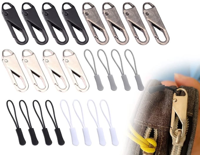 Ritssluiting Reparatie Set - Rits Vervanging - Kleding Repareren - 24 Stuks 3 Kleuren