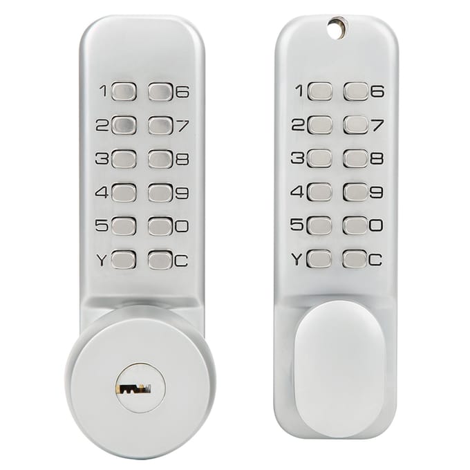 Dubbelzijdig mechanisch codeslot met sleutels, binnenplaatsdeur, codeslot, woonaccessoires gray