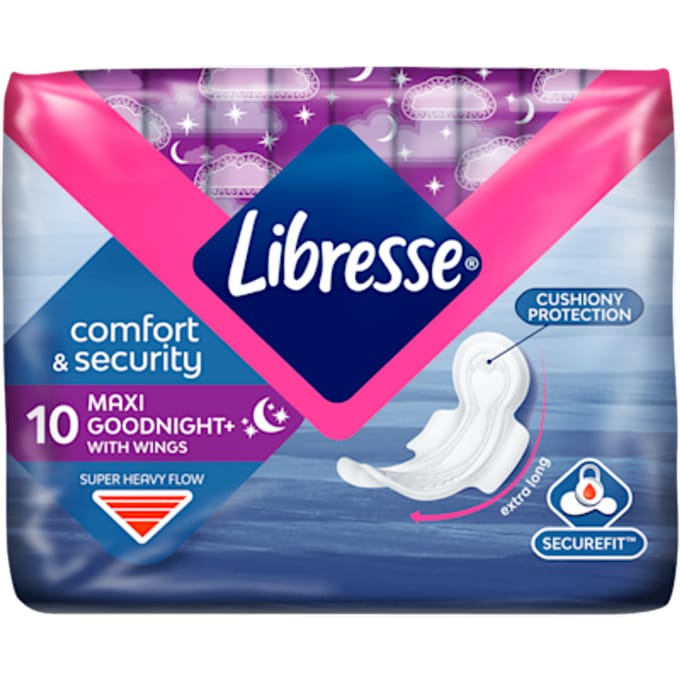 Libresse Maandverband Maxi Goodnight Wing - 10 stuks
