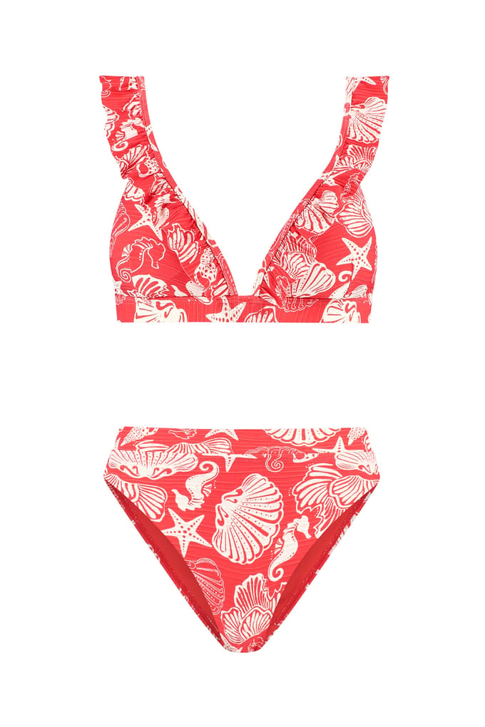 Shiwi Bobby Bikini Set Beach Day Red Hibiscus Beach Day Größe: 36 | Bikinis Outlet | Damen | Rot