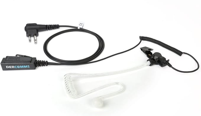DerComms® Security surveillance headset voor Motorola CLR446, XT420, XT460, XT660D portofoons