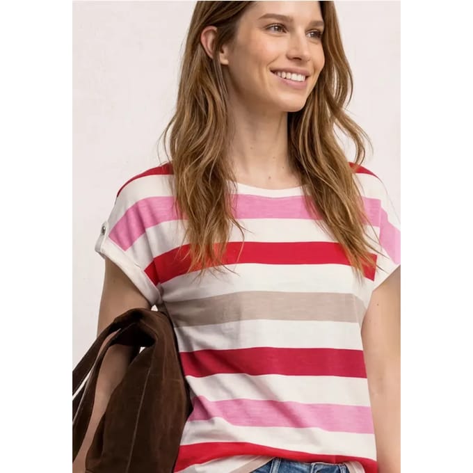 Shirt met ronde hals en knoopdetails