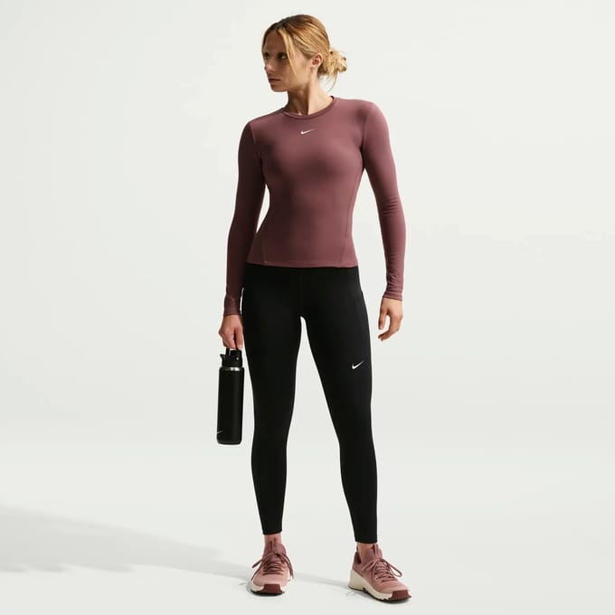 Nike Dri-FIT One High Rise 7/8 Tight Dames-zwart, wit