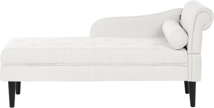 BELIANI YVOIRE - Chaise longue - Off-white - Rechtszijdig - Stof