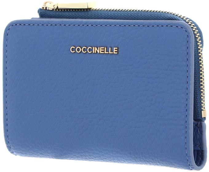 COCCINELLE Leren Portemonnee Metallic Soft Wallet Azul Blauw