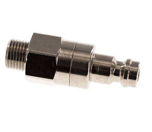 Vernikkeld Messing DN 5 Luchtkoppeling Insteeknippel G 1/8 inch Buitendraad Double Shut-Off - CLP5-M-BN-SV-018