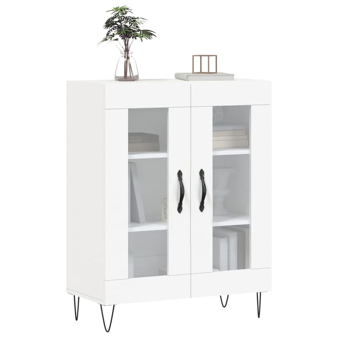 vidaXL - Dressoir - 69,5x34x90 - cm - bewerkt - hout - wit